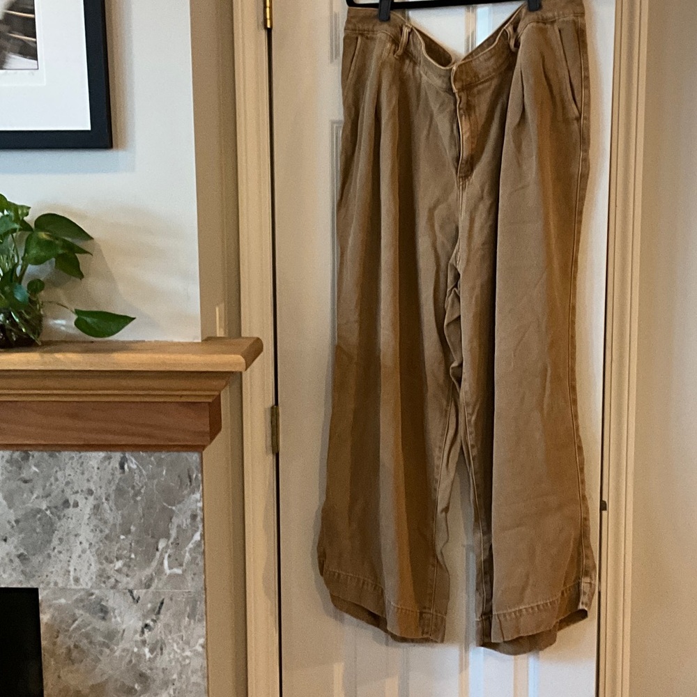 Lane Bryant Wide-Leg Khaki-Tone Pants